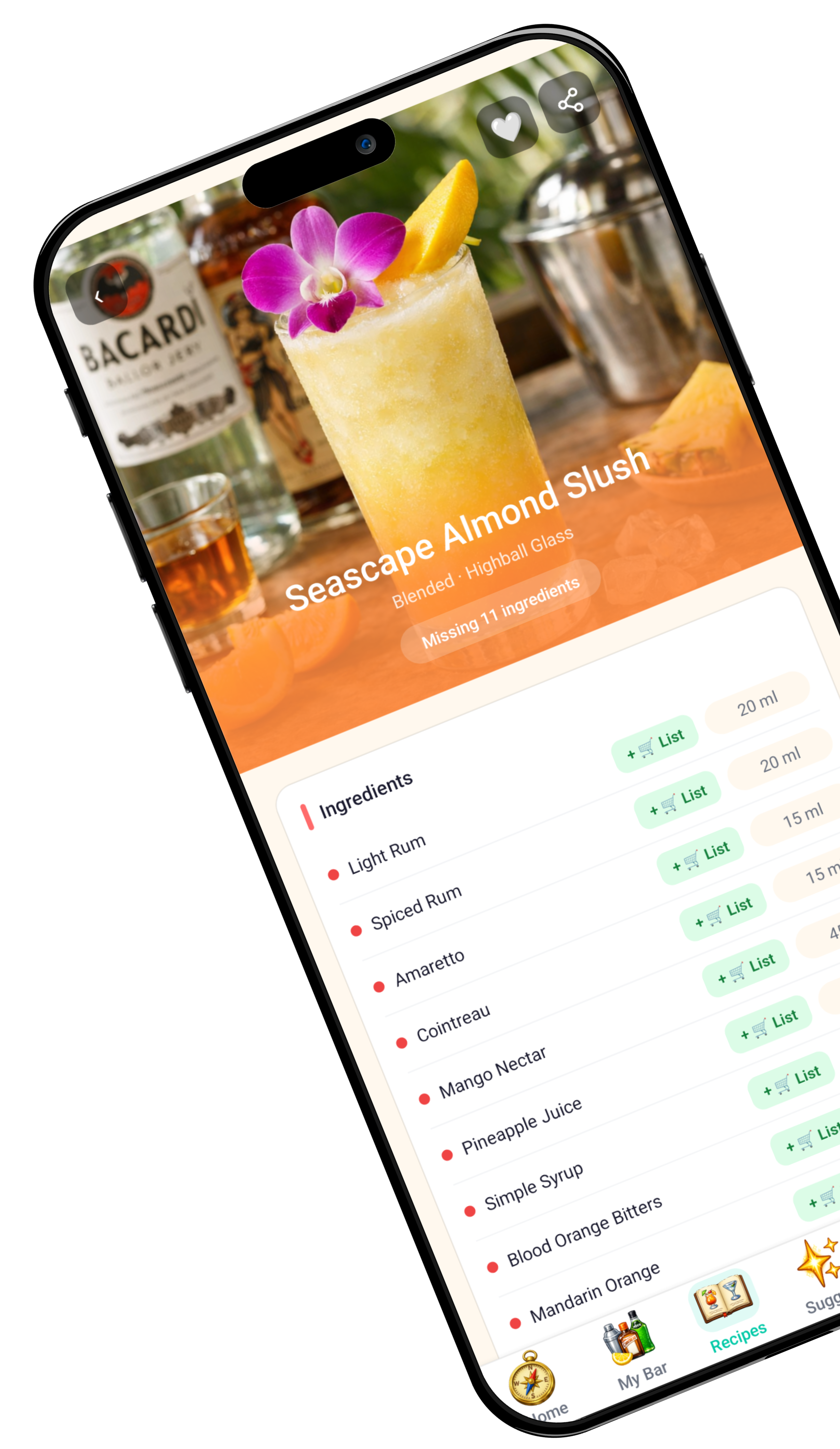 Cocktail Compass app preview on a phone